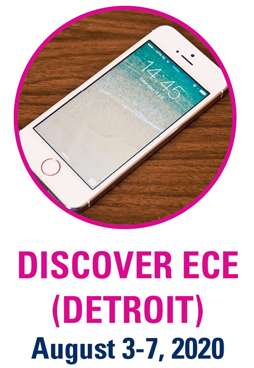 Discover ECE logo with cell phone image